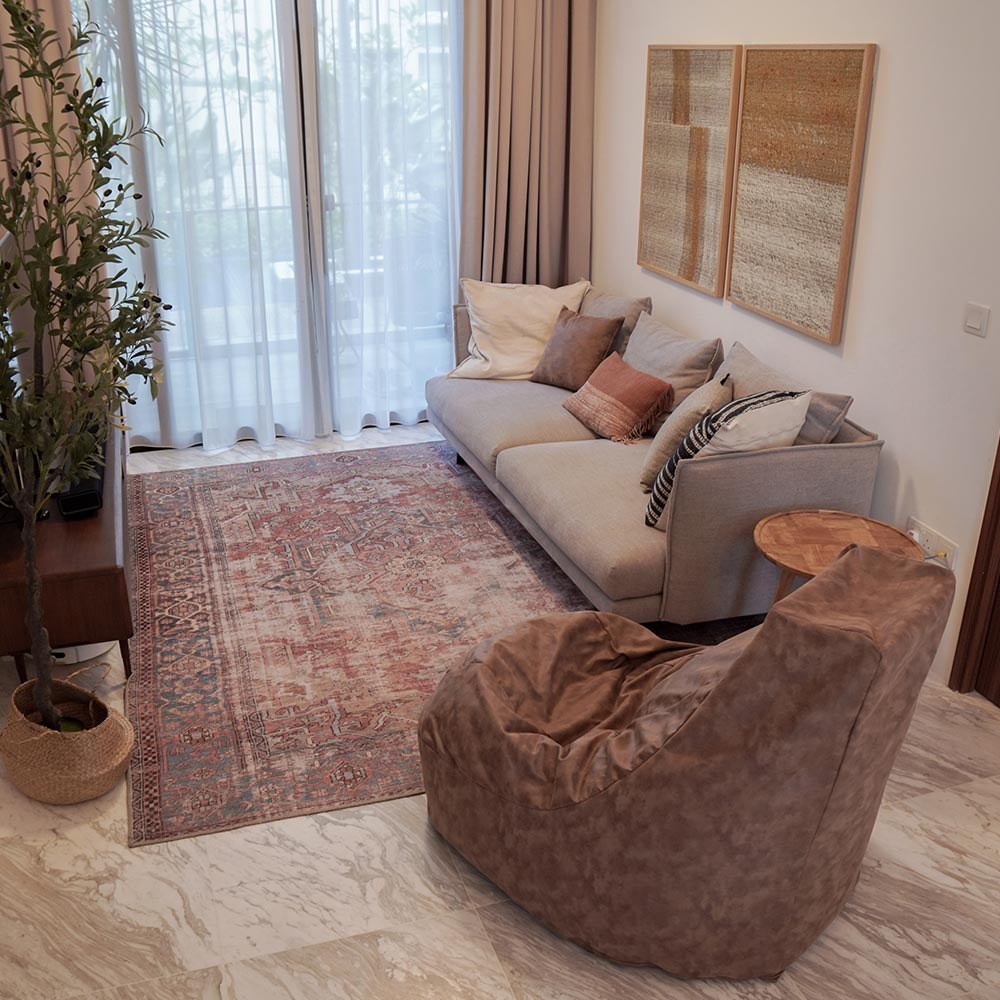 Behemoth – Leather-Print Upholstery Bean Bag Couch