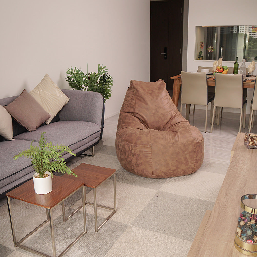 Behemoth – Leather-Print Upholstery Bean Bag Couch