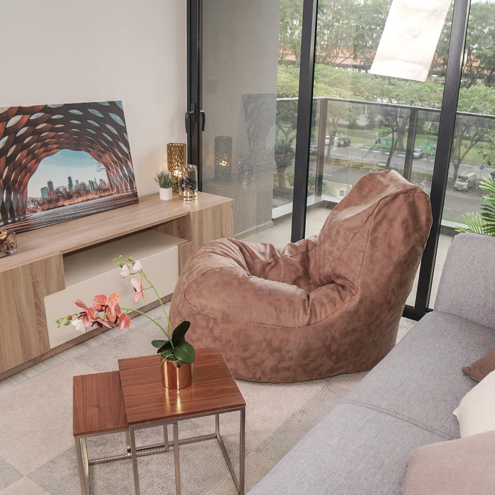 Behemoth – Leather-Print Upholstery Bean Bag Couch