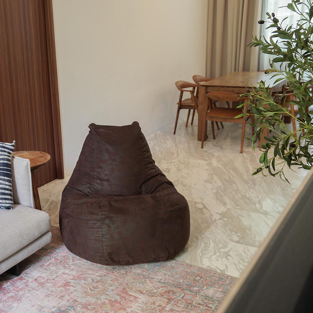 Behemoth – Leather-Print Upholstery Bean Bag Couch