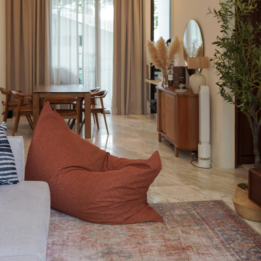 Vesuvius – Linen-Style Upholstery and Synthetic Suede Versatile Bean Bag