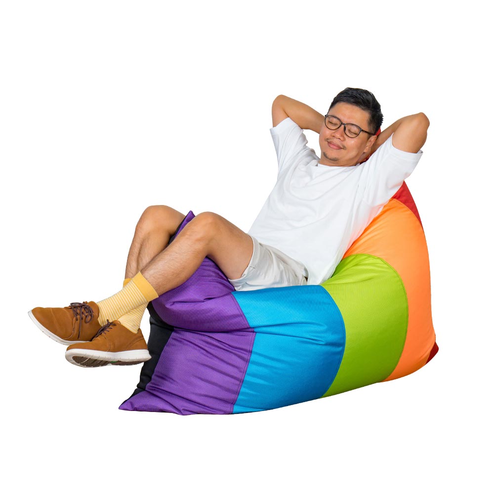 rainbow plopsta’ – zero-waste versatile bean bag