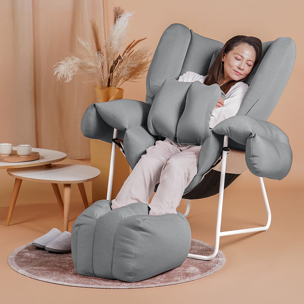 huggu Set – Chair + Footstool + Cushion in kasumi