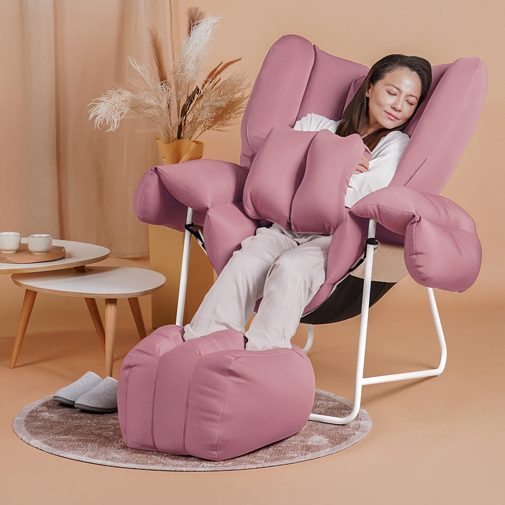 huggu Set – Chair + Footstool + Cushion in sakura