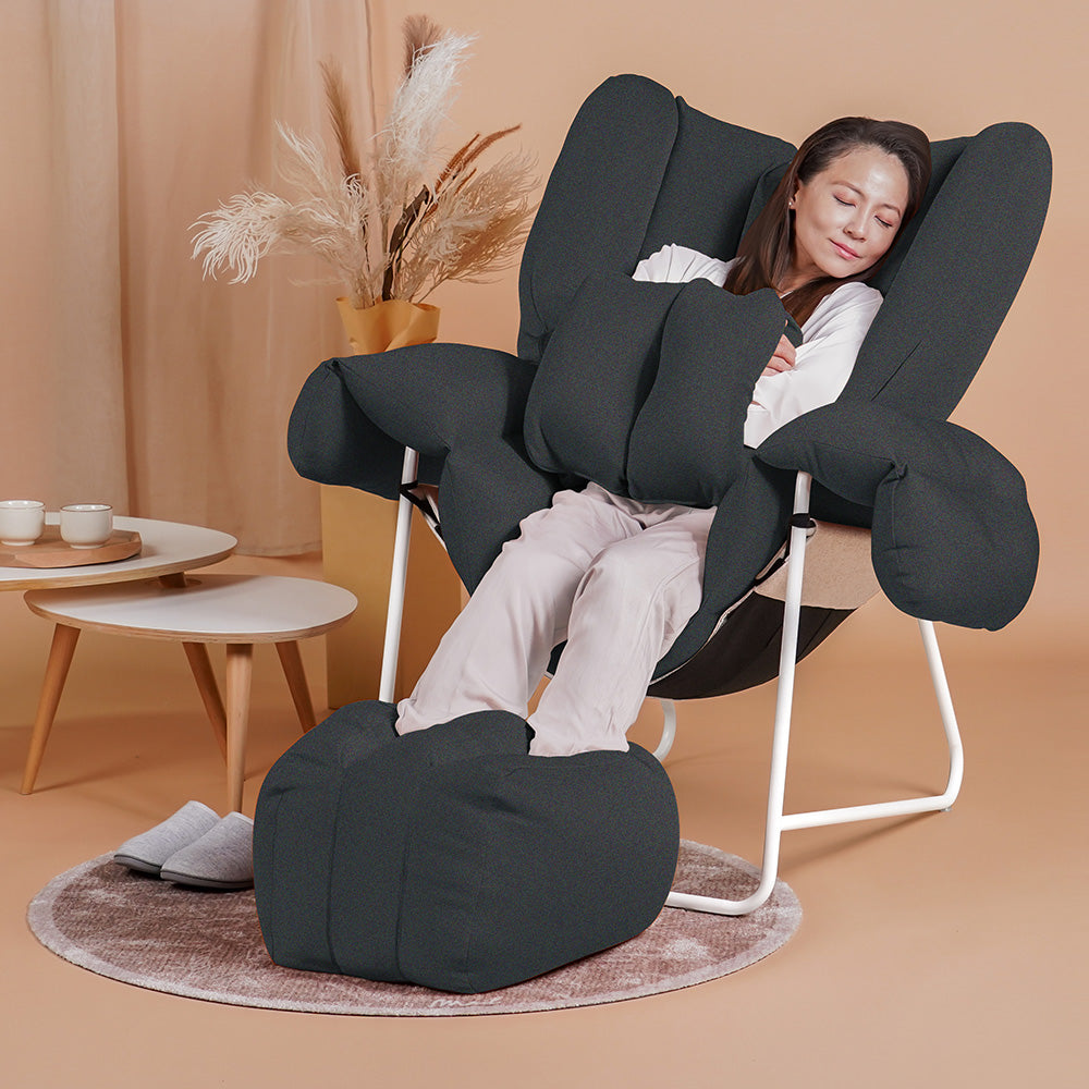 huggu Set – Chair + Footstool + Cushion in suiseki