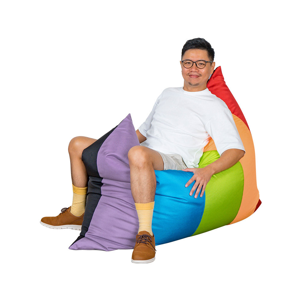 rainbow plopsta’ – zero-waste versatile bean bag