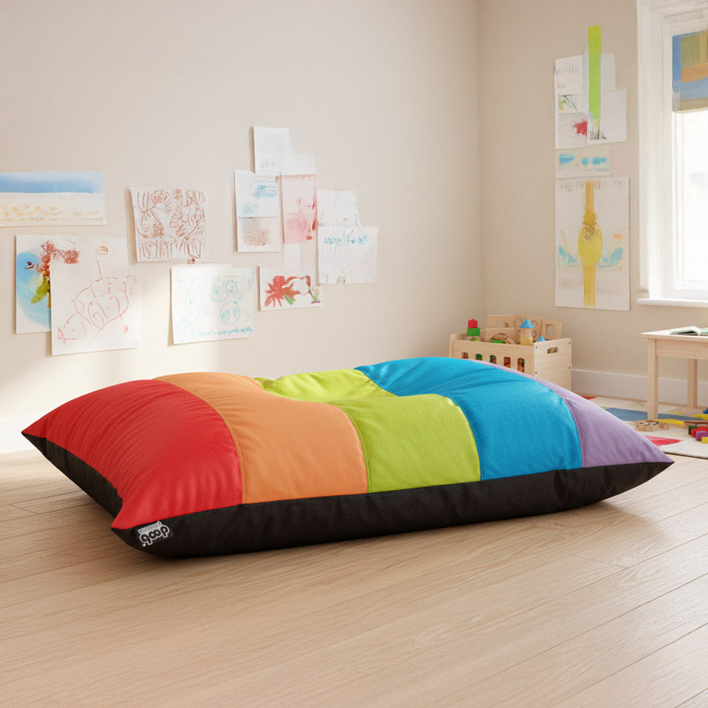 rainbow plopsta’ – zero-waste versatile bean bag